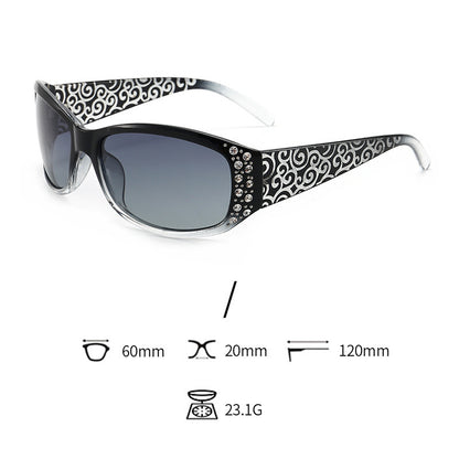 Classic Fashionable Polarized Sunglasses Women's Diamond Retro Night Vision