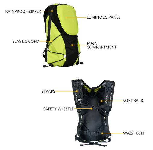 Turn signal backpack LED backpack warning light