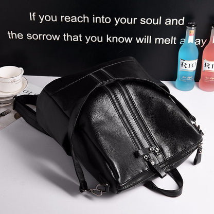 Soft leather backpack