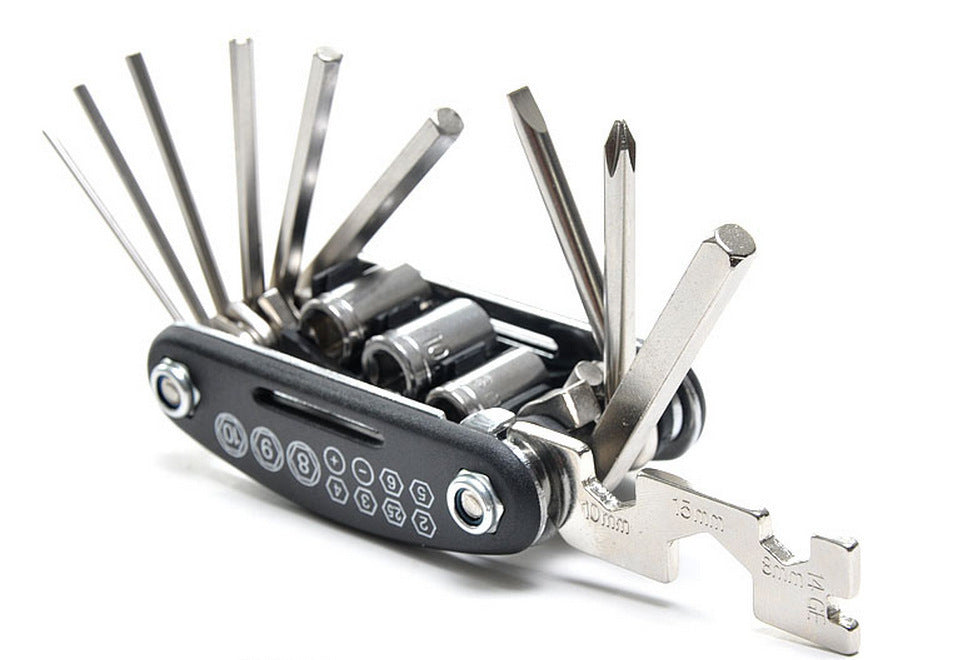 16-in-1 Bicycle Repair Multi-Tool — Folding Bike Maintenance Combo Kit