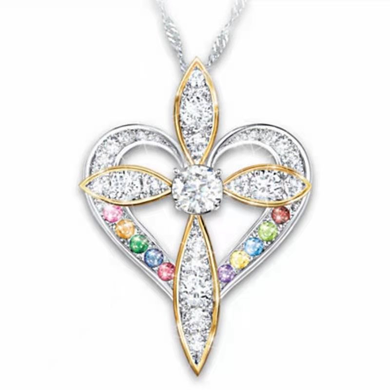 Fashion Love Heart Shaped Cross Pendant