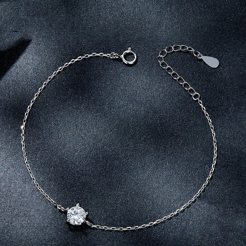 New S925 Silver Sparkling Moissanite Bracelet