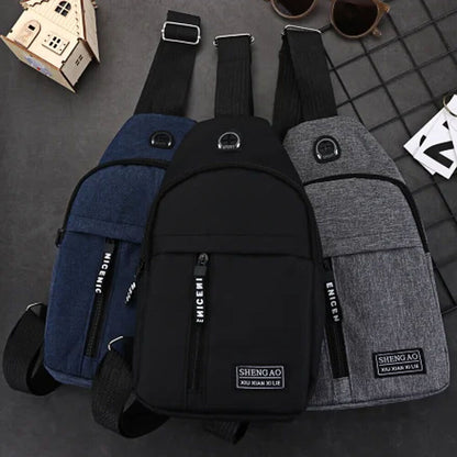 Men Women Nylon Sling Bag Backpack Crossbody Shoulder Chest Cycle Daily Travel