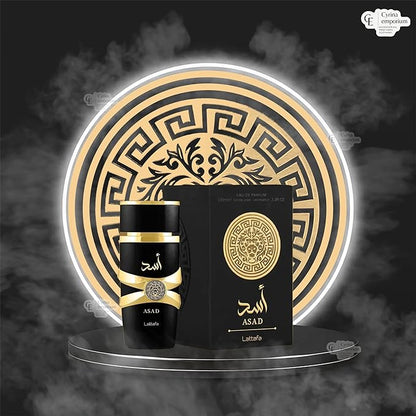 Asad Black Eau De Parfum Spray For Men - Long Lasting Imported Arabic Tone Fragrance With Notes Of Black Pepper, Pineapple, Tobacco - 3.4 Oz