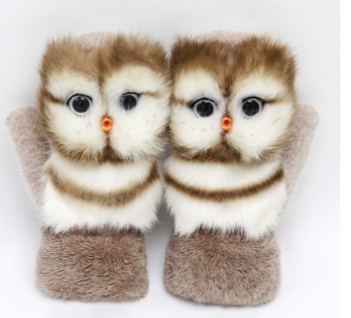 Cartoon Animal Autumn And Winter Warm Mittens