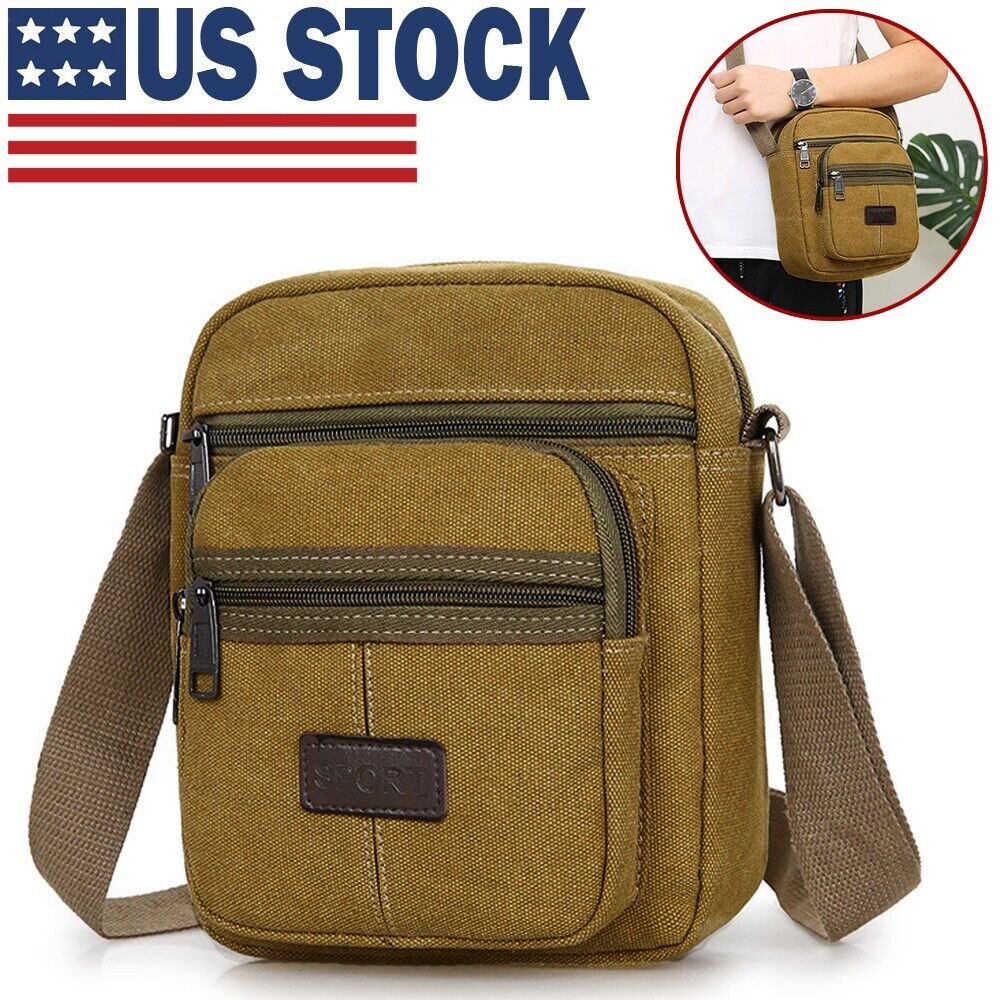 Men's Crossbody Messenger Bag Canvas Bags Casual Shoulder Satchel Handbag Pouch