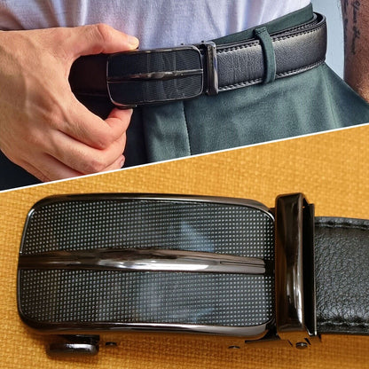 Microfiber Leather Mens Ratchet Belt Belts For Men Adjustable Size, Slide Buckle