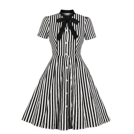 Striped button vintage dress