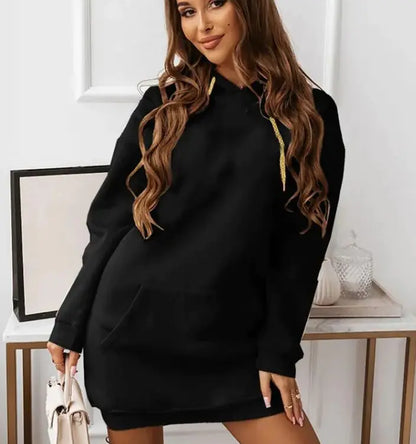 Women's Solid Color Casual Hoodie Sweater – Comfort Meets Style