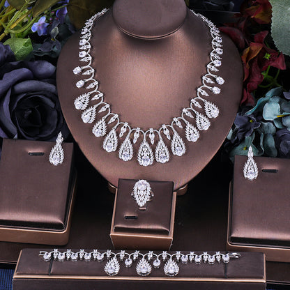 Sparkling Zircon Bridal Jewelry Set Necklace