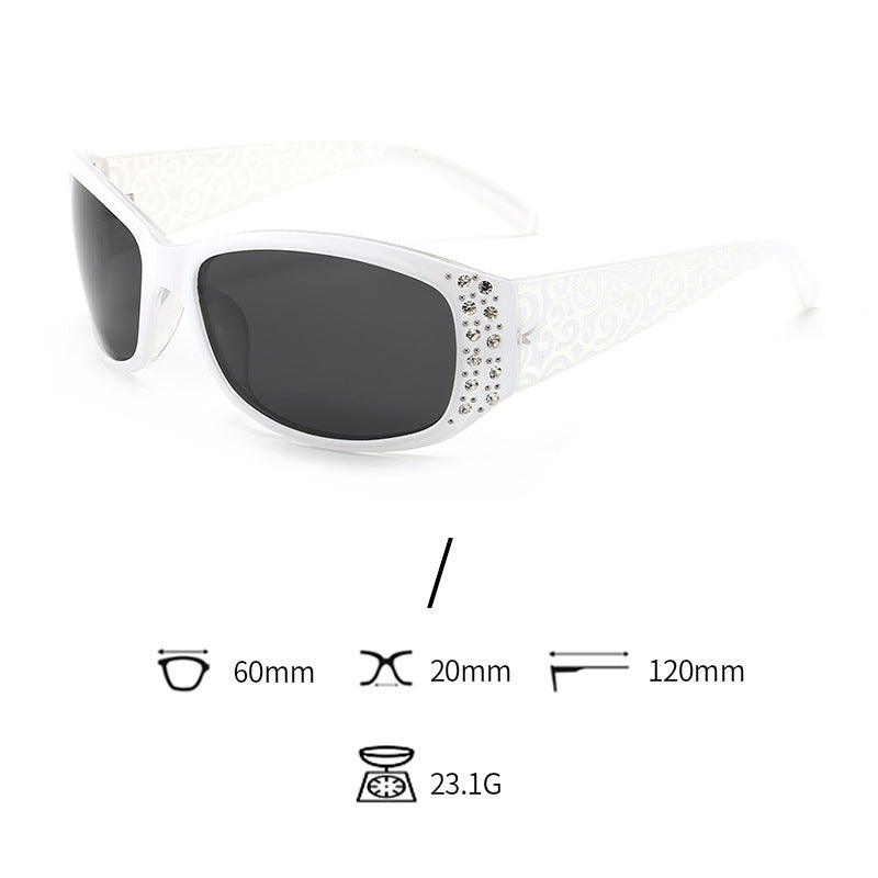 Classic Fashionable Polarized Sunglasses Women's Diamond Retro Night Vision