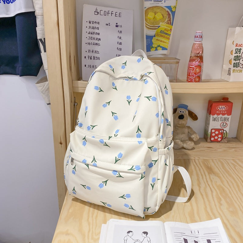 Mori Department Girl Backpack Small Fresh Floral Backpack