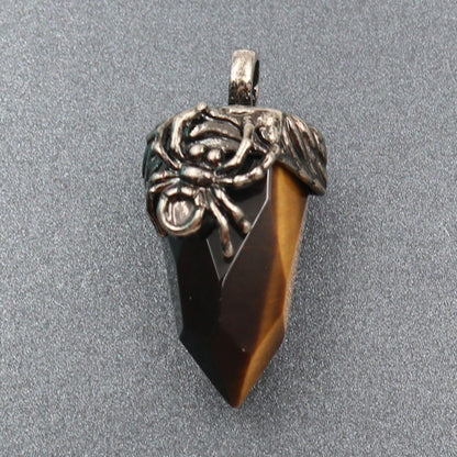 Natural Sparkling Stone Tiger Eye Faceted Crystal Pendant