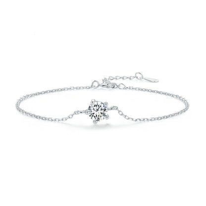 New S925 Silver Sparkling Moissanite Bracelet