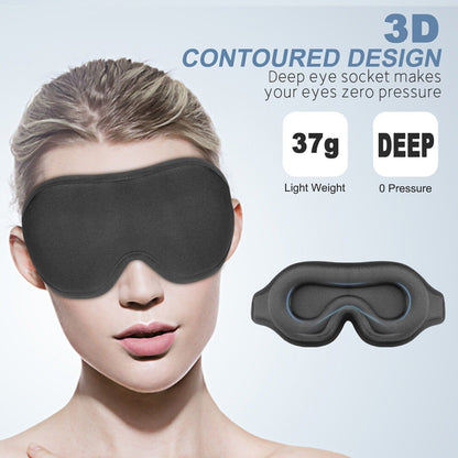 Travel 3D Eye Mask Sleep Soft Padded Shade Cover Rest Relax Sleeping Blindfold