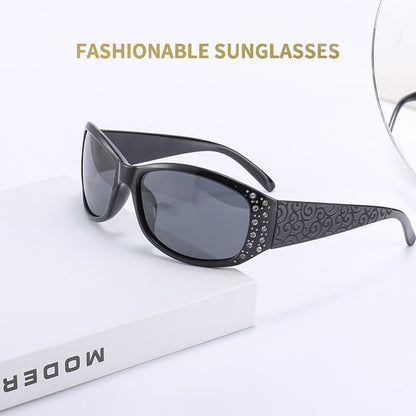 Classic Fashionable Polarized Sunglasses Women's Diamond Retro Night Vision