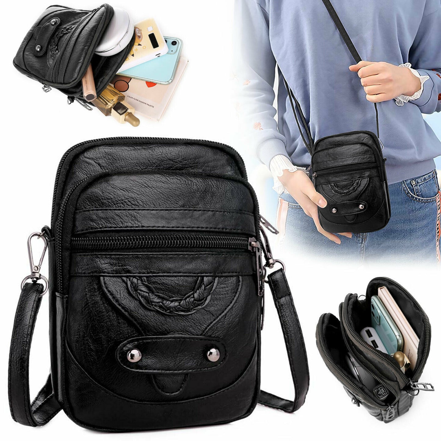 Small Cell Phone Purse Wallet Shoulder Bag Case Cross-body Pouch Handbag Women