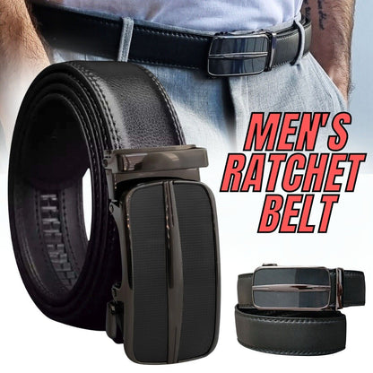 Microfiber Leather Mens Ratchet Belt Belts For Men Adjustable Size, Slide Buckle