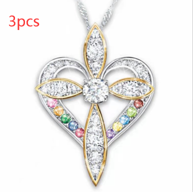 Fashion Love Heart Shaped Cross Pendant