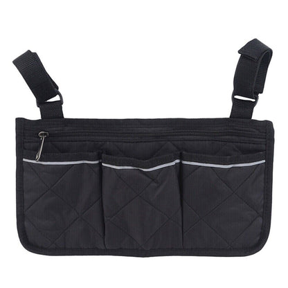 Outdoor Wheelchair Side Pouch Storage Bag Armrest Pocket Organizer Holder Pack