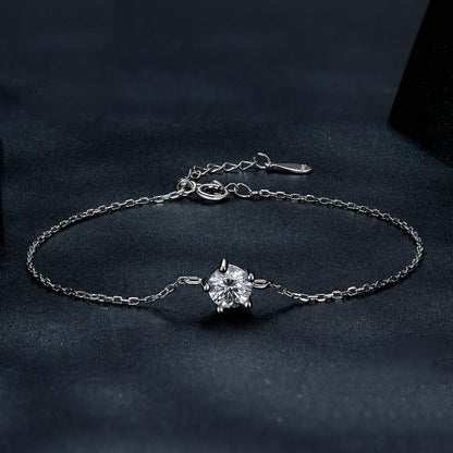 New S925 Silver Sparkling Moissanite Bracelet