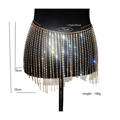 Sparkling Fringed Skirt Belly Dance Performance Accessories