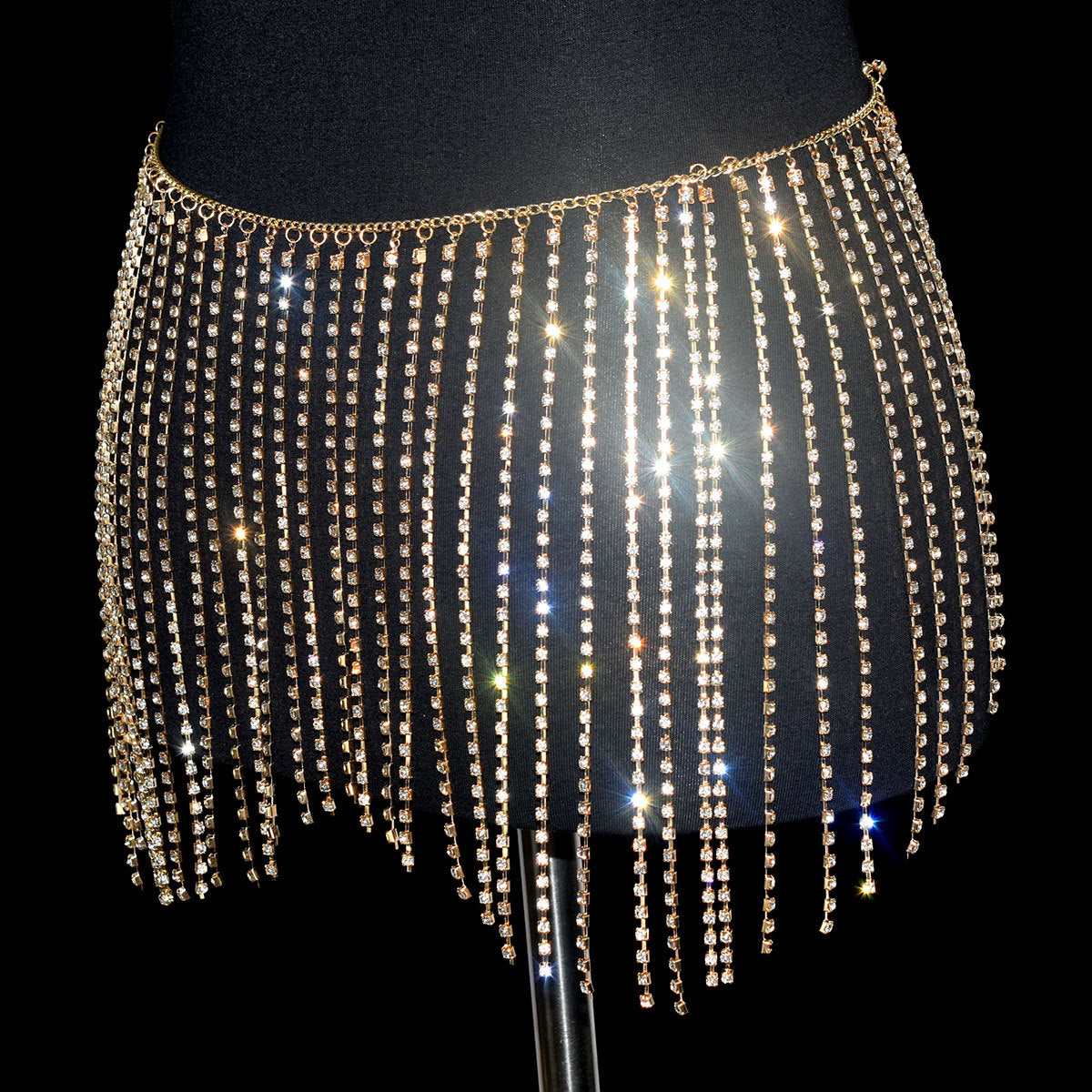 Sparkling Fringed Skirt Belly Dance Performance Accessories