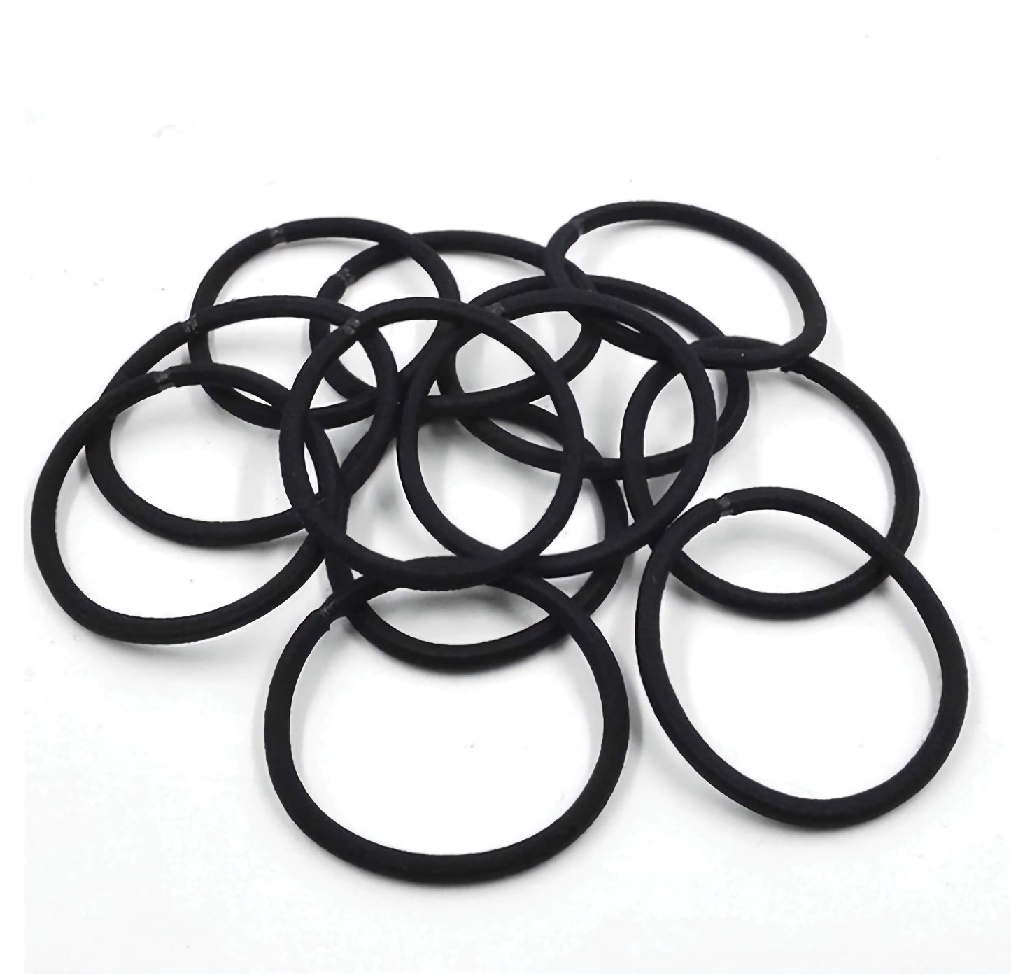 100Pcs Black Elastic Hair Bands Ponytail Holder Head Rope Ties Hats Hair Styling Kids Girl Accessories Scrunchie